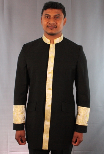 Clergy Suit 22' BLK/GOLD #CS22-Blkgold